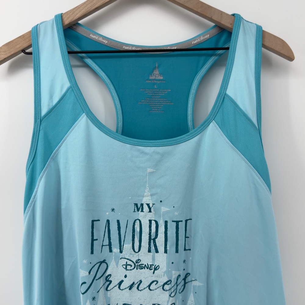 Disney 2022 Princess Half Marathon Racerback Tank Top Blue Women L‎ Activewear - Picture 2 of 5